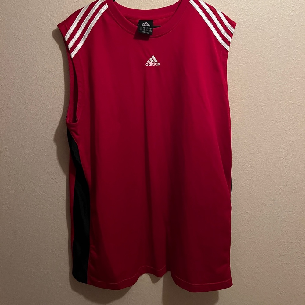 Lot of 3 XL Adidas Tanks (Red, Gray, and White)